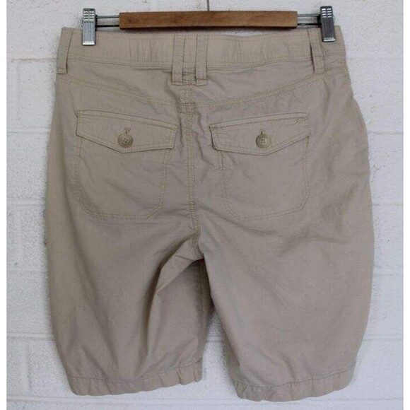 Chico's 0 Small Beige Khaki 4 Pocket Cotton Blend Casual Shorts - Picture 2 of 3